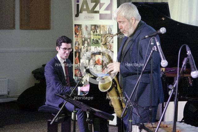 Gabriel Latchin, Nat Steele Quartet with Grant Stewart, Watermill Jazz Club, Surrey, 4 Feb 2020. Creator: Brian O'Connor.
