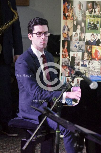 Gabriel Latchin, Nat Steele Quartet with Grant Stewart, Watermill Jazz Club, Surrey, 4 Feb 2020. Creator: Brian O'Connor.