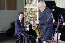 Gabriel Latchin, Nat Steele Quartet with Grant Stewart, Watermill Jazz Club, Surrey, 4 Feb 2020. Creator: Brian O'Connor
