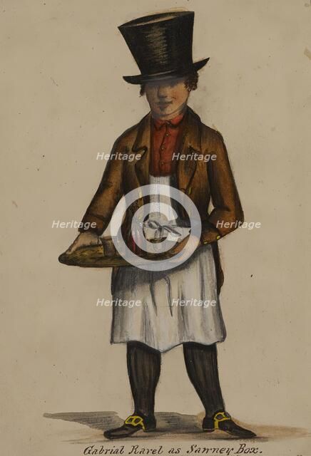 Gabriel Ravel as Sawney Box, 1855-1859. Creator: Alfred Jacob Miller.