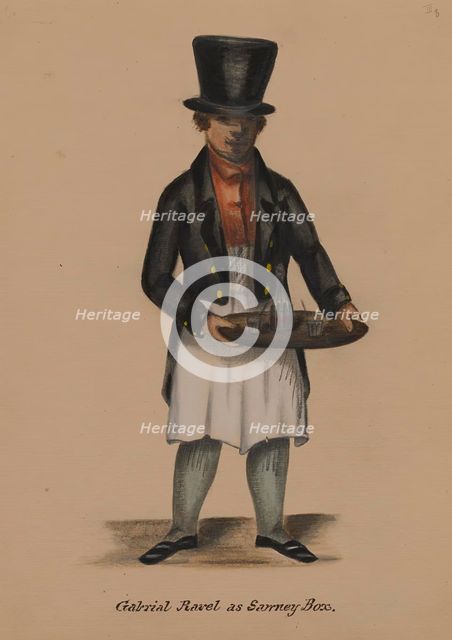 Gabriel Ravel as Sawney Box [Verso: Unfinished Study for Recto], 1855-1859. Creator: Alfred Jacob Miller.