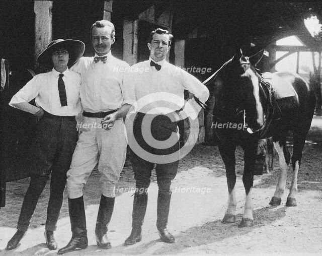 Gabrielle Chanel with Étienne Balsan (center) at Château de Royallieu, 1900s. Creator: Anonymous.