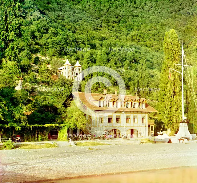 Gagra: from the wharf, between 1905 and 1915. Creator: Sergey Mikhaylovich Prokudin-Gorsky.