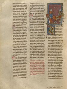 Gaheriet Parting Company with Another Knight, about 1320-1340. Creator: Jeanne de Montbaston