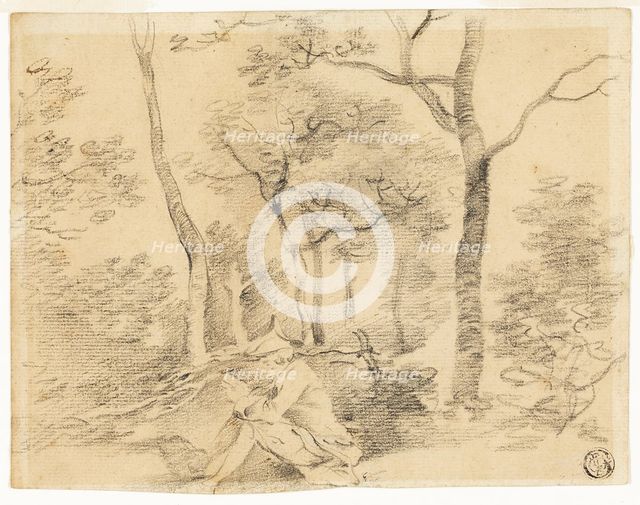 Gainsborough Sketching in Woods, c. 1747. Creator: Thomas Gainsborough.