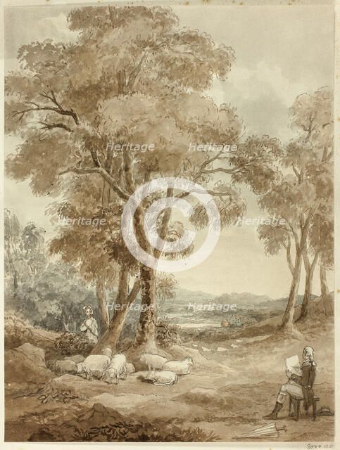 Gainsborough's first sight of the young lady who, c. 1830. Creator: Samuel John Stump.