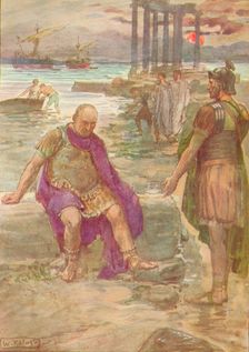 Gaius Marius sitting in exile among the ruins of Carthage c1912 (1912). Artist: William Rainey