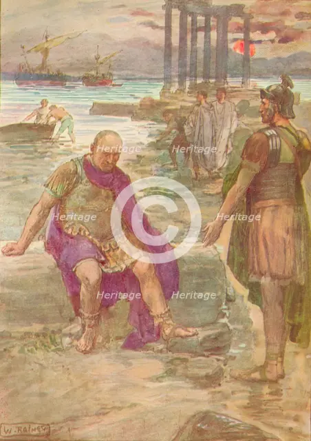 'Gaius Marius sitting in exile among the ruins of Carthage', c1912 (1912). Artist: William Rainey.