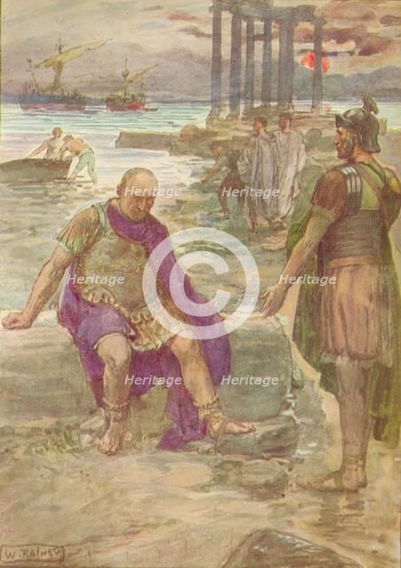 'Gaius Marius sitting in exile among the ruins of Carthage', c1912 (1912). Artist: William Rainey.