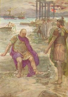 Gaius Marius sitting in exile among the ruins of Carthage c1912 (1912). Artist: William Rainey