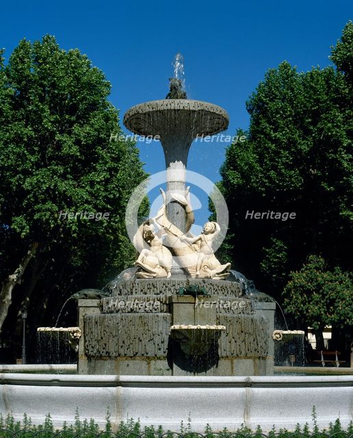Galapagos Fountain or Isabel II Fountain, Glorieta de Nicaragua, Retiro Park, Madrid, Spain, 1996. Creator: LTL.