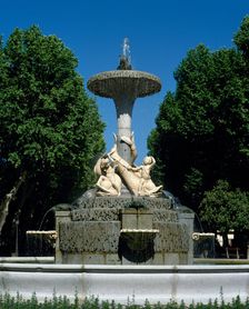 Galapagos Fountain or Isabel II Fountain, Glorieta de Nicaragua, Retiro Park, Madrid, Spain, 1996. Creator: LTL