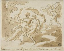 Galatea and Acis with Polyphemus who is about to kill Acis out of Jealousy, n.d. Creator: Unknown