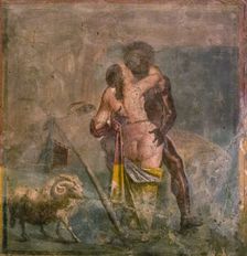 Galatea and Polyphemus, 1st century. Creator: Roman-Pompeian wall painting