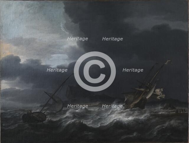 Gale off Rocky Coast, 1643-1669. Creator: Jan Theunisz. Blanckerhoff.