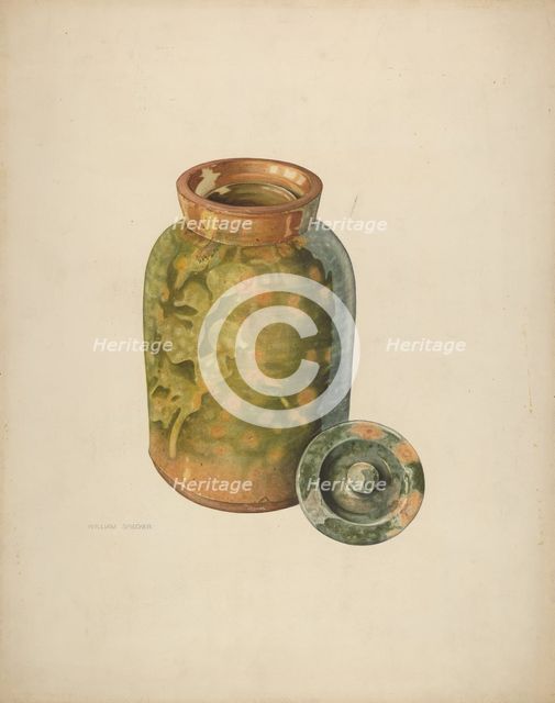 Galena Covered Jug, probably 1938. Creator: William Spiecker.