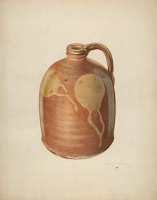 Galena Pottery Jug, c. 1938. Creator: William Spiecker