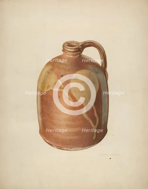 Galena Pottery Jug, c. 1938. Creator: William Spiecker.