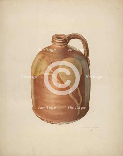 Galena Pottery Jug, c. 1938. Creator: William Spiecker.