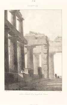 Galerie latérale d'un temple de Pestum, 1822. Creator: Eugene Isabey
