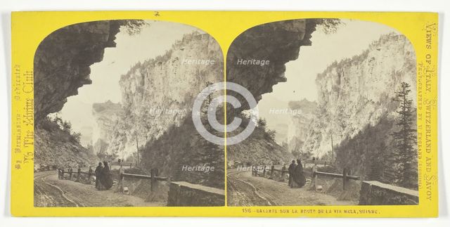 Galerie Sun La Route De La Via Mala, Suisse, 1850/96. Creator: William England.