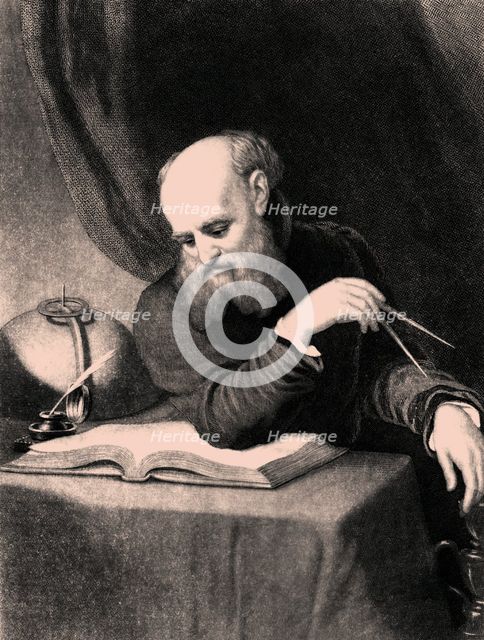 Galileo Galilei, 1852. Artist: Sartain, Samuel (1830-1906)