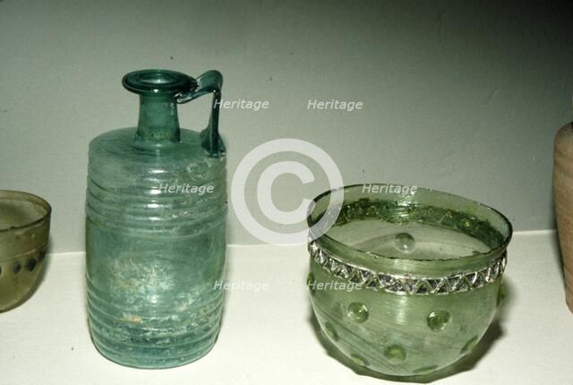 Gallo-Roman Glassware from Rheims, France, 4th century. Artist: Unknown.