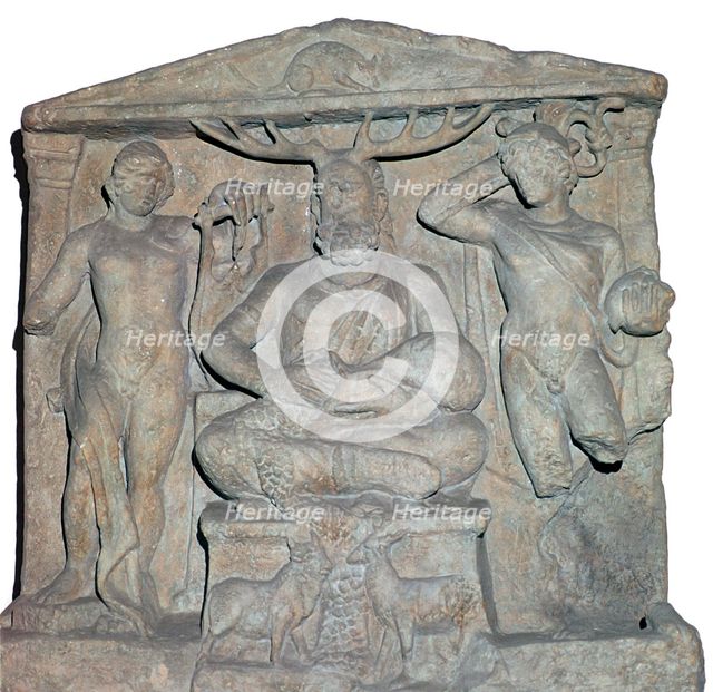 Gallo-Roman relief of the Celtic horned god Cernunnos. Artist: Unknown