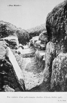 Gallo-Roman water pipeline, excavations of Alesia, July 1906
