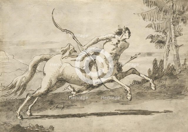 Galloping Centaur, c1755-1765. Creator: Giovanni Domenico Tiepolo.