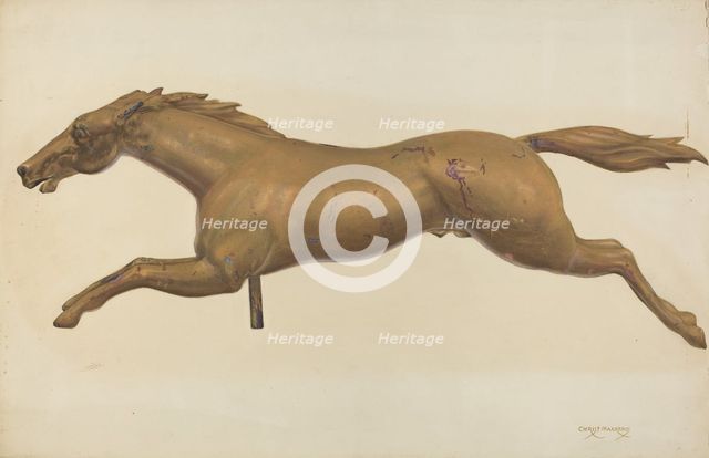 Galloping Horse Weather Vane, c. 1937. Creator: Chris Makrenos.