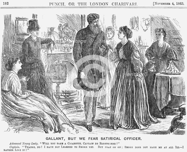 'Gallant, but we fear Satirical Officer', 1865. Artist: George du Maurier
