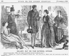 Gallant, but we fear Satirical Officer 1865. Creator: George du Maurier