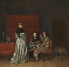 Gallant Conversation, Known as The Paternal Admonition c.1654. Creator: Gerard Terborch II