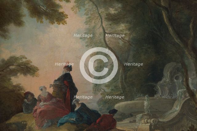 Gallant Party by a Fountain. Artist: Lajoue, Jacques, de (1686-1761)
