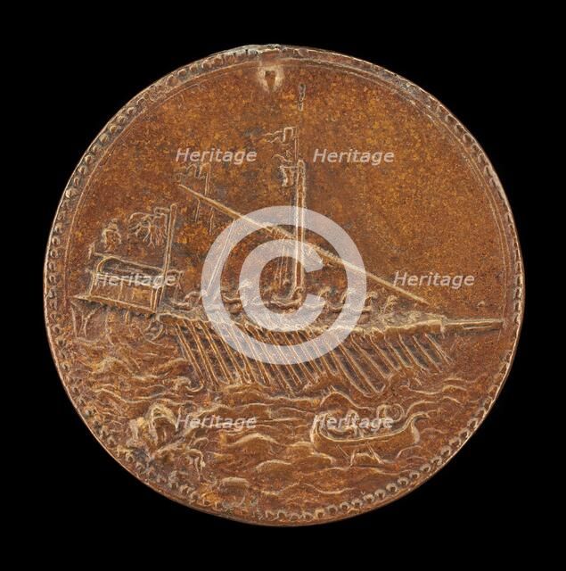 Galley and Small Boat [reverse], 1541. Creator: Leone Leoni.