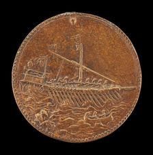 Galley and Small Boat [reverse], 1541. Creator: Leone Leoni