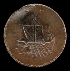Galley in Full Sail [reverse], c. 1510. Creator: Mea