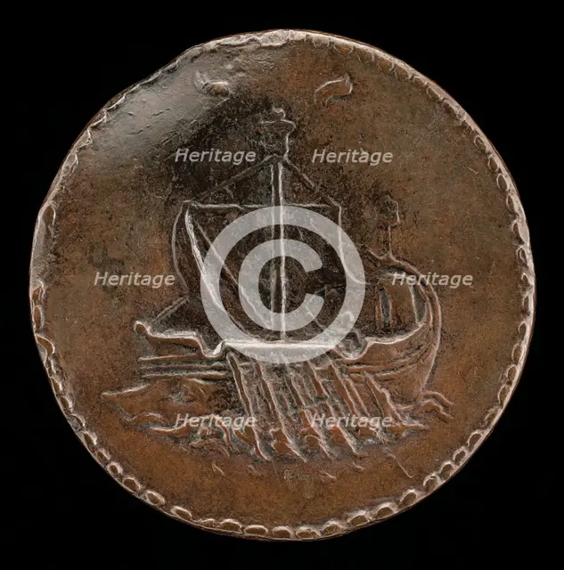 Galley in Full Sail [reverse], c. 1510. Creator: Mea.