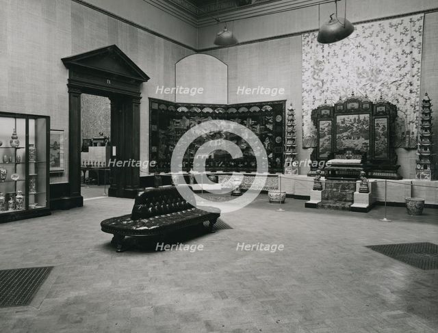 Gallery views of the 'International Exhibition of Chinese Art' held at the Royal Academy, 1935. Creator: Unknown.