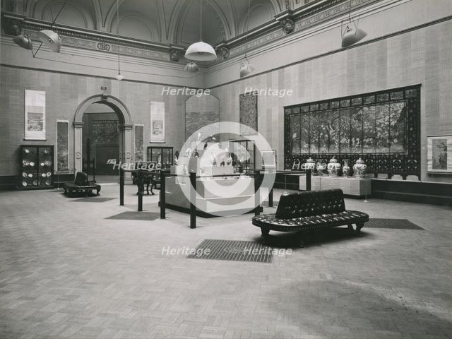 Gallery views of the 'International Exhibition of Chinese Art' held at the Royal Academy, 1935. Creator: Unknown.