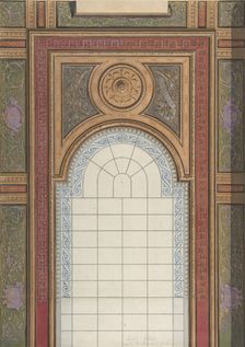 Gallery Ceiling Design, Hôtel Cottier, 1867. Creators: Jules-Edmond-Charles Lachaise, Eugène-Pierre Gourdet