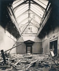 Gallery IX, Burlington House after the explosion of a German bomb in 1917. Creator: Unknown
