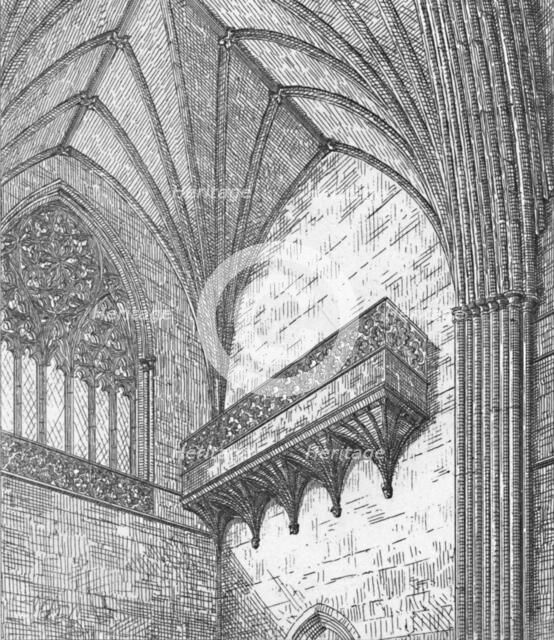 'Gallery, North Transept. Exeter Cathedral', 1847 . Creator: George Truefitt.