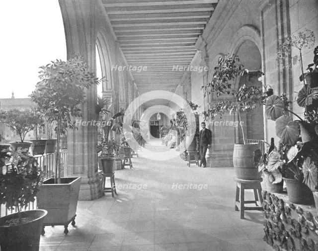 Gallery of the School of La Paz (Vizcainas), Mexico City, Mexico, c1900.  Creator: Unknown.