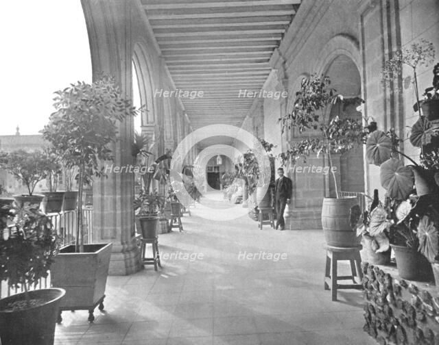Gallery of the School of La Paz (Vizcainas), Mexico City, Mexico, c1900.  Creator: Unknown.