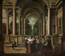 Gallery of a Palace with Ornamental Architecture and Columns, 1630-1632. Creator: Dirck van Delen
