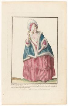 Gallery of French Fashions and Costumes, 1779, R. 98: Young lady in a morning neg (...), 1779. Creator: Nicolas Dupin