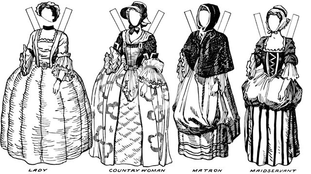 'Gallery of Historic Costume: What People Wore in Early Georgian Days', c1934. Artist: Unknown.