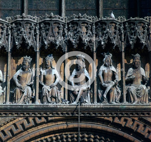 Gallery of Kings in Lincoln Cathedral, 14th century. Artist: Unknown